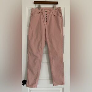 Boden Girlfriend Lightwash High Rise Baby Pink Denim Size 8